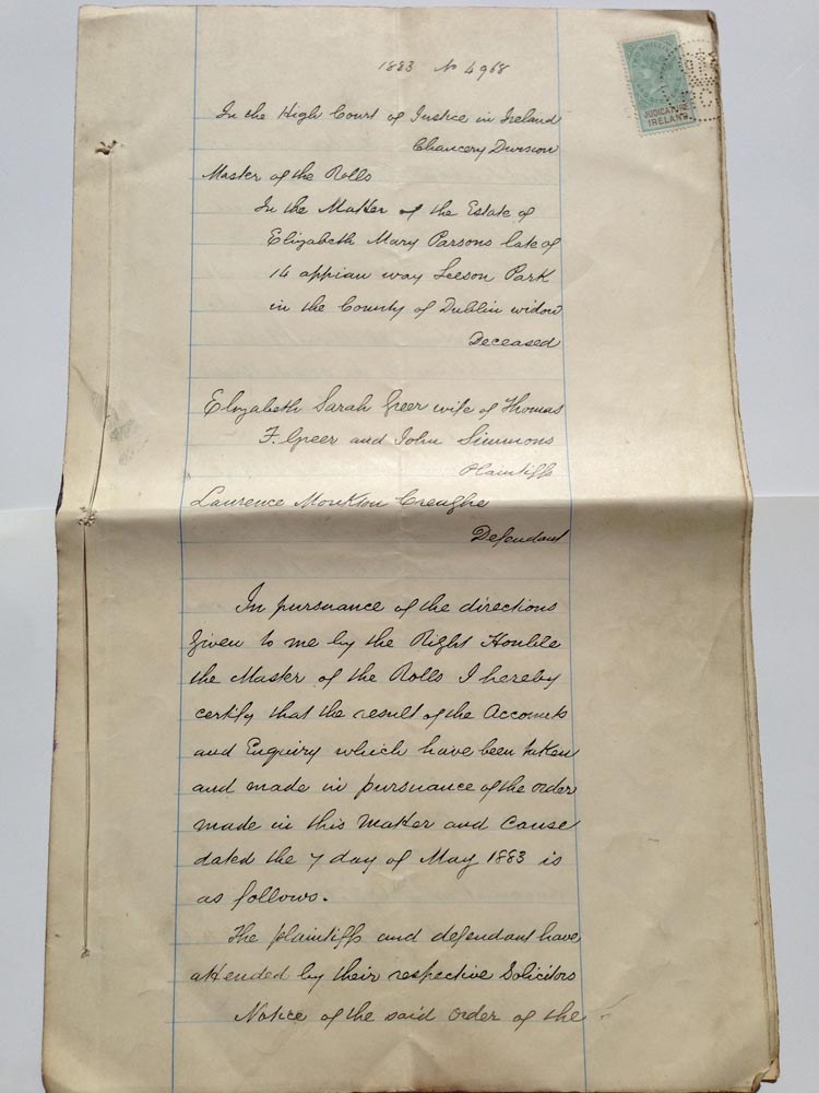 Judicature Ireland Parsons - 1883